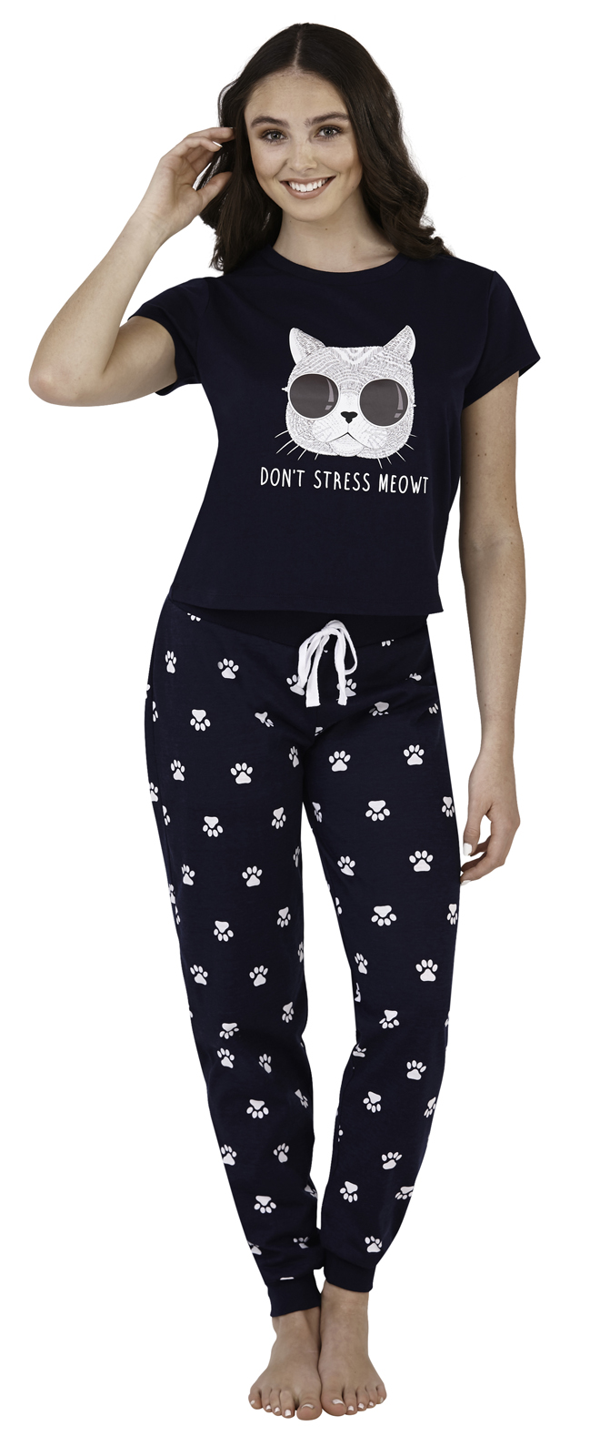 Womens Slogan Pyjamas T Shirt + Leggings Pjs Novelty Lounge Set Ladies